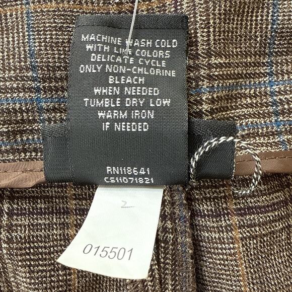 NWT Lane Bryant Classic Trousers Brown Plaid Tailored Stretch 90s Plus Size 28 - Picture 10 of 13